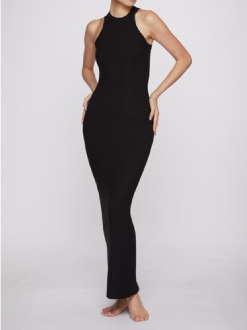 SKIMS Soft Lounge Long Tank Dress in Onyx
